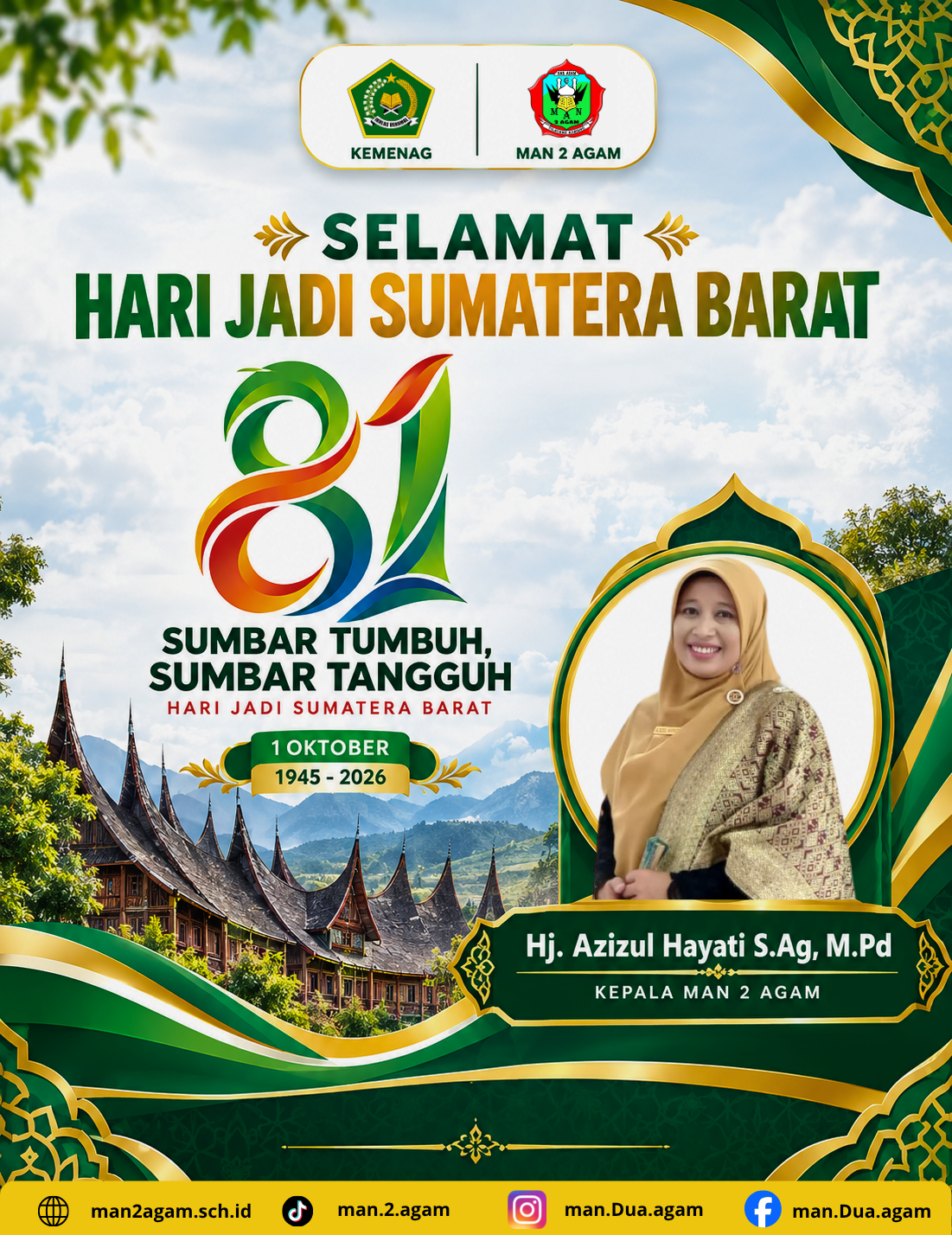 MAN 2 Agam Ucapkan Selamat Hari Jadi ke-81 Sumatera Barat